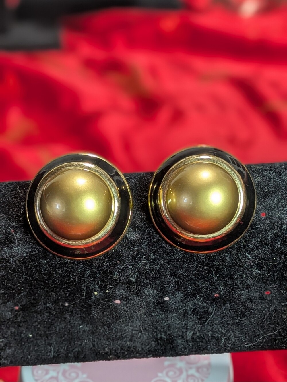 Ciner Gold-Tone Dome Button Earrings